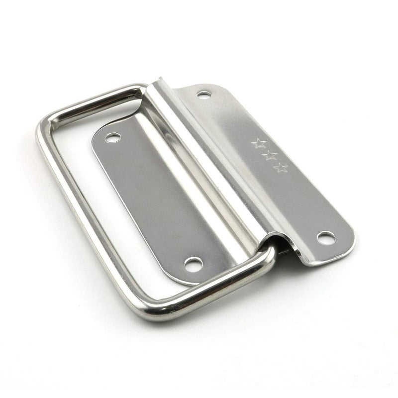 Lind Kitchen 2pcs 4 Inch Pull Ring Handle 304 Stainless Steel Foldable Boat Hatch Latch Cabinet Lifting Ring Pull Handle - Image 2